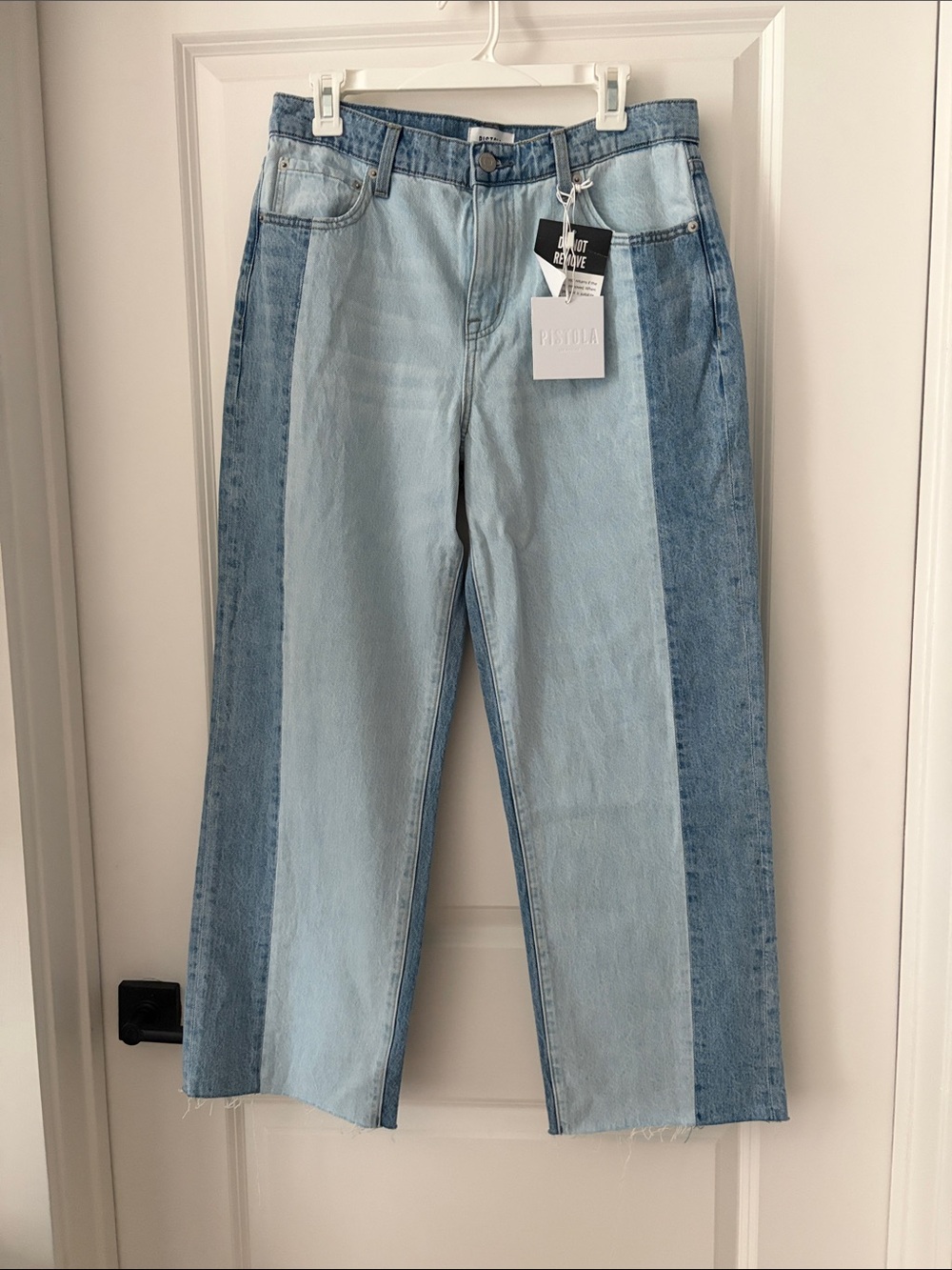 pistola Two-Tone Light & Medium Blue Wide Leg Jeans